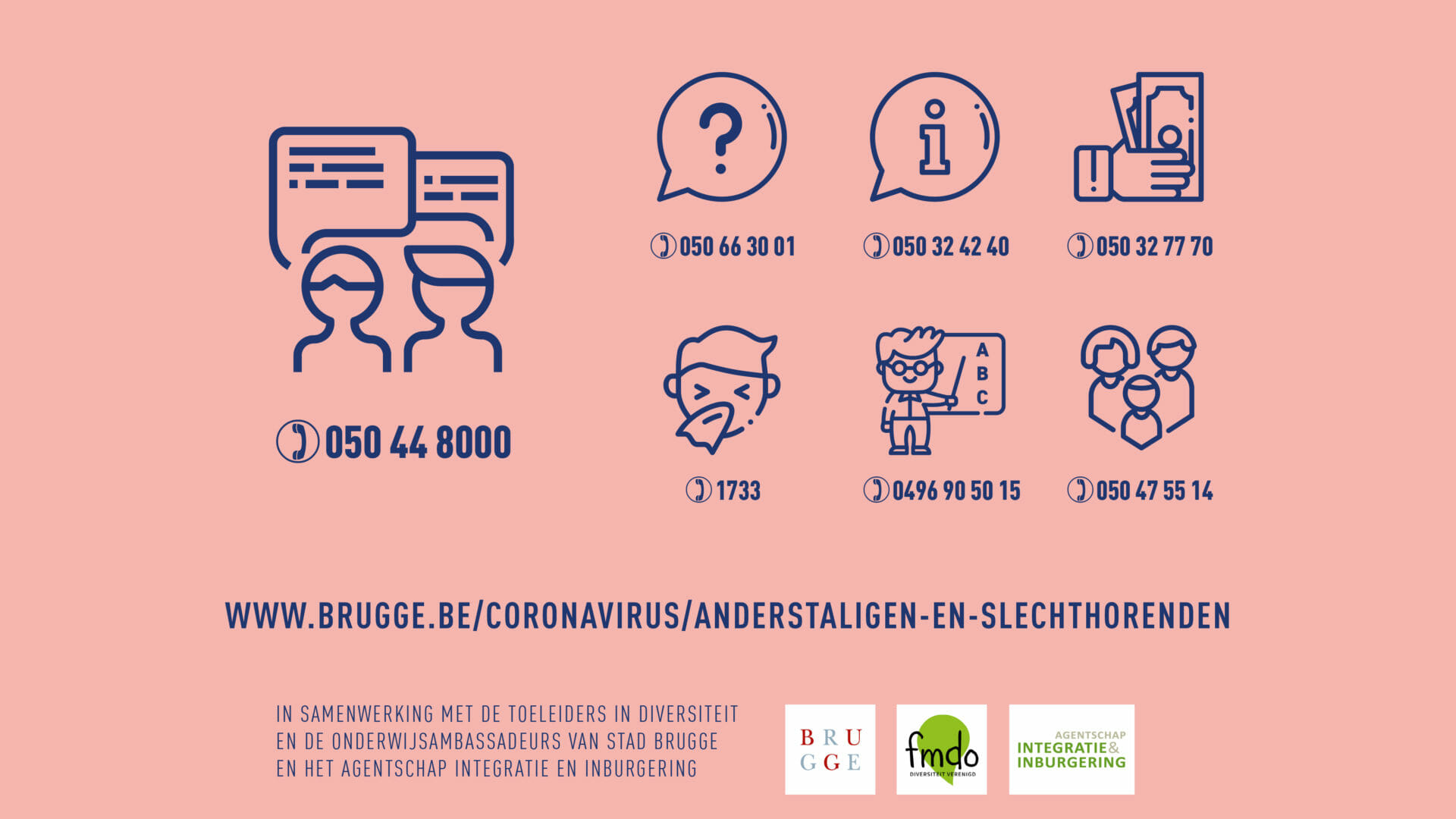 Stad Brugge informeert over corona via meertalige vrijwilligers